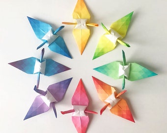 Free Shipping* 10 large origami cranes in Japanese pattern origami paper