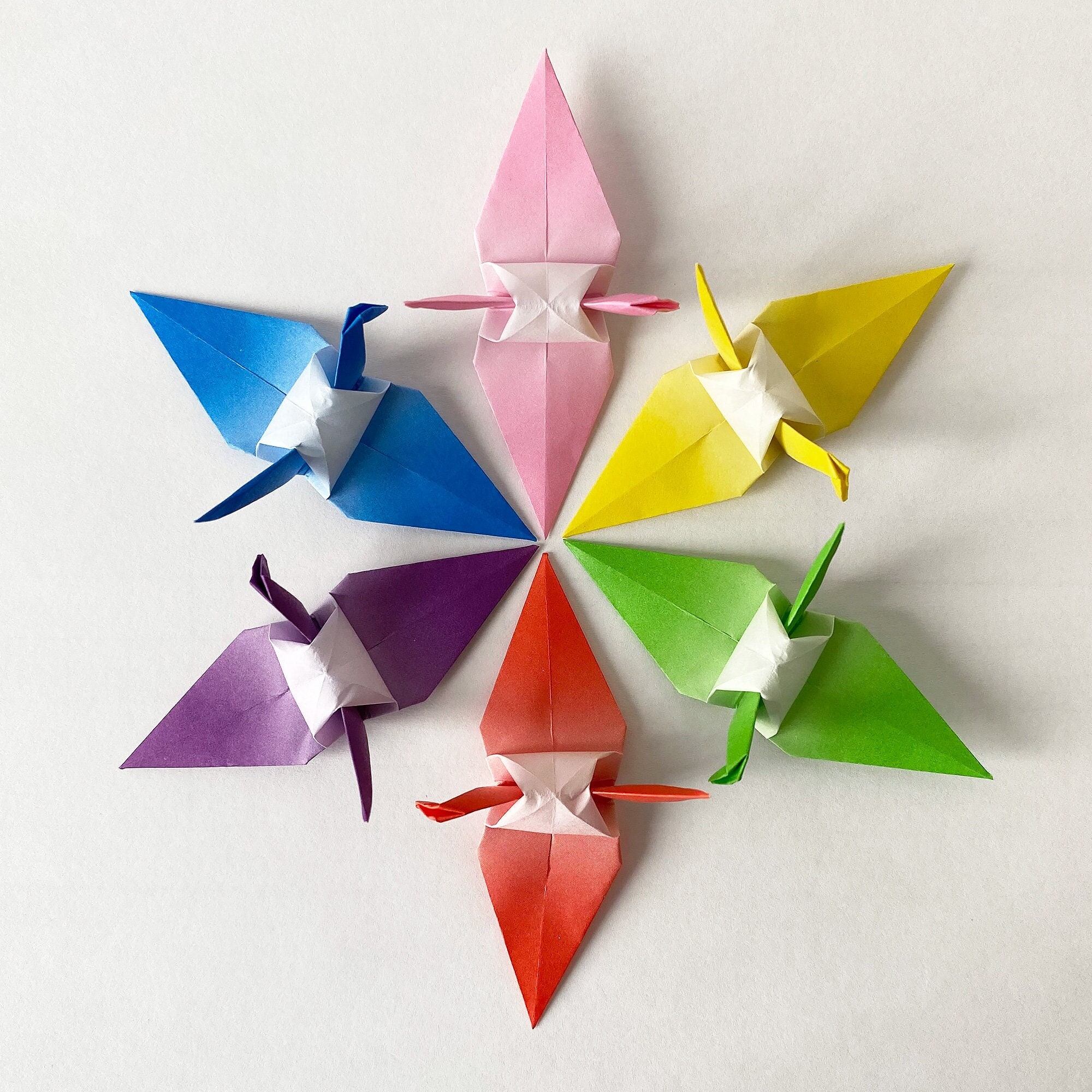 Free Shipping 10 Large Origami Cranes in Japanese Pattern Origami Paper,  for Weddings, Parties, Home Decor, Happiness, Good Luck and Health 