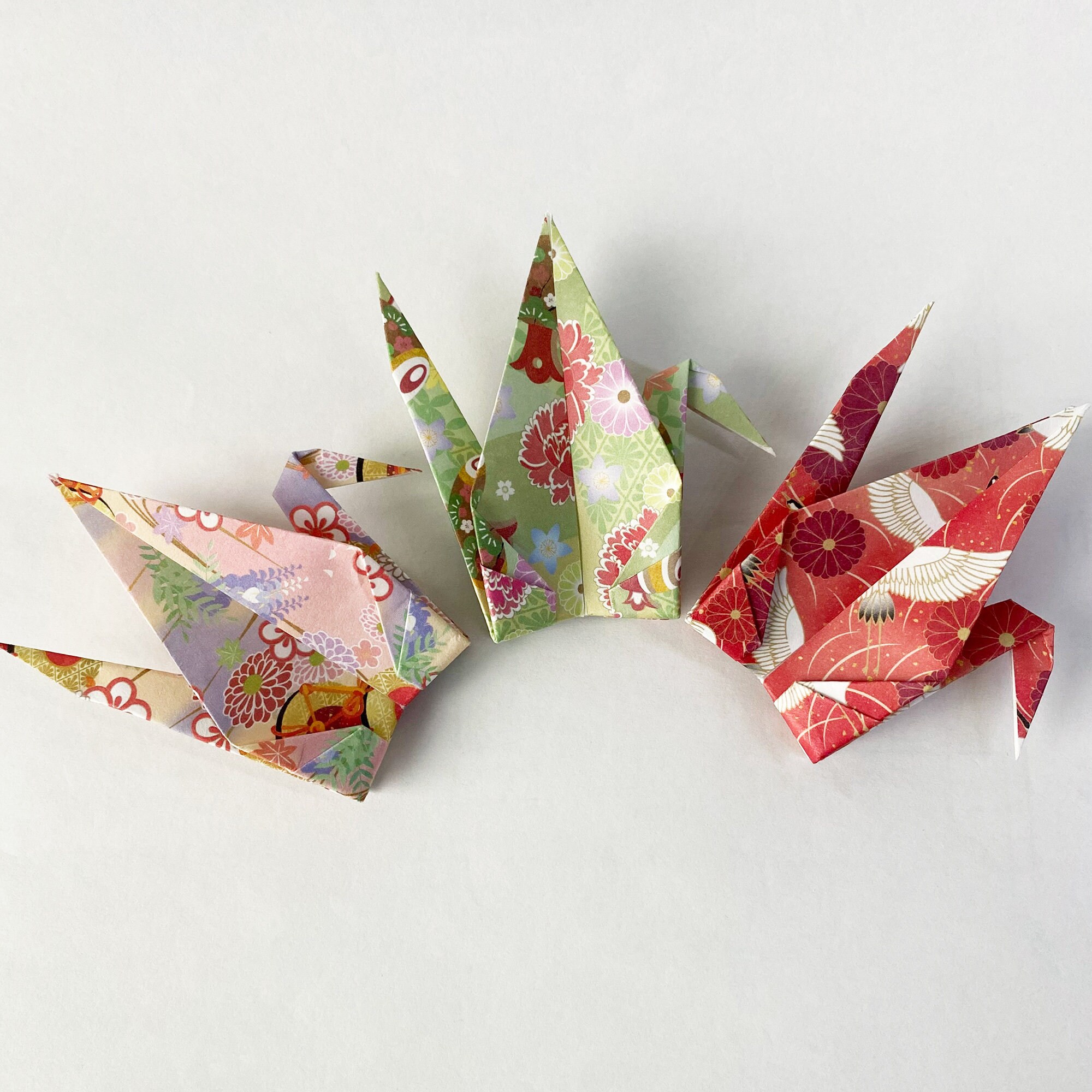 100枚の6インチ折り紙折り鶴、和柄の鶴、結婚式の装飾、1周年記念紙