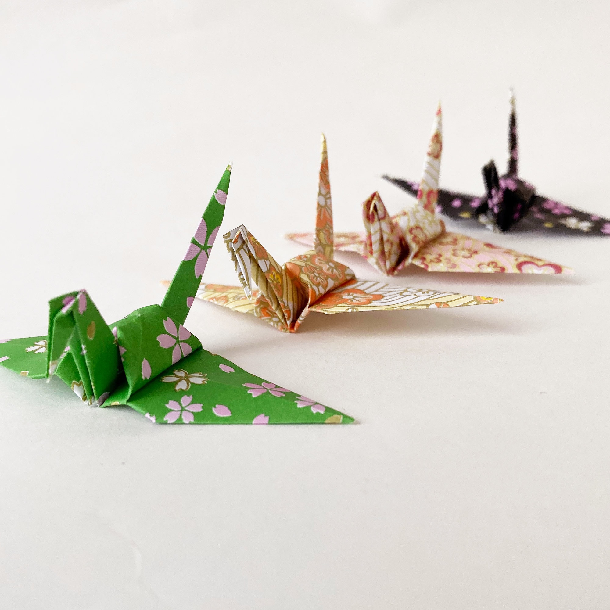 100 6 Origami Paper Cranes Japanese Style Pattern Etsy