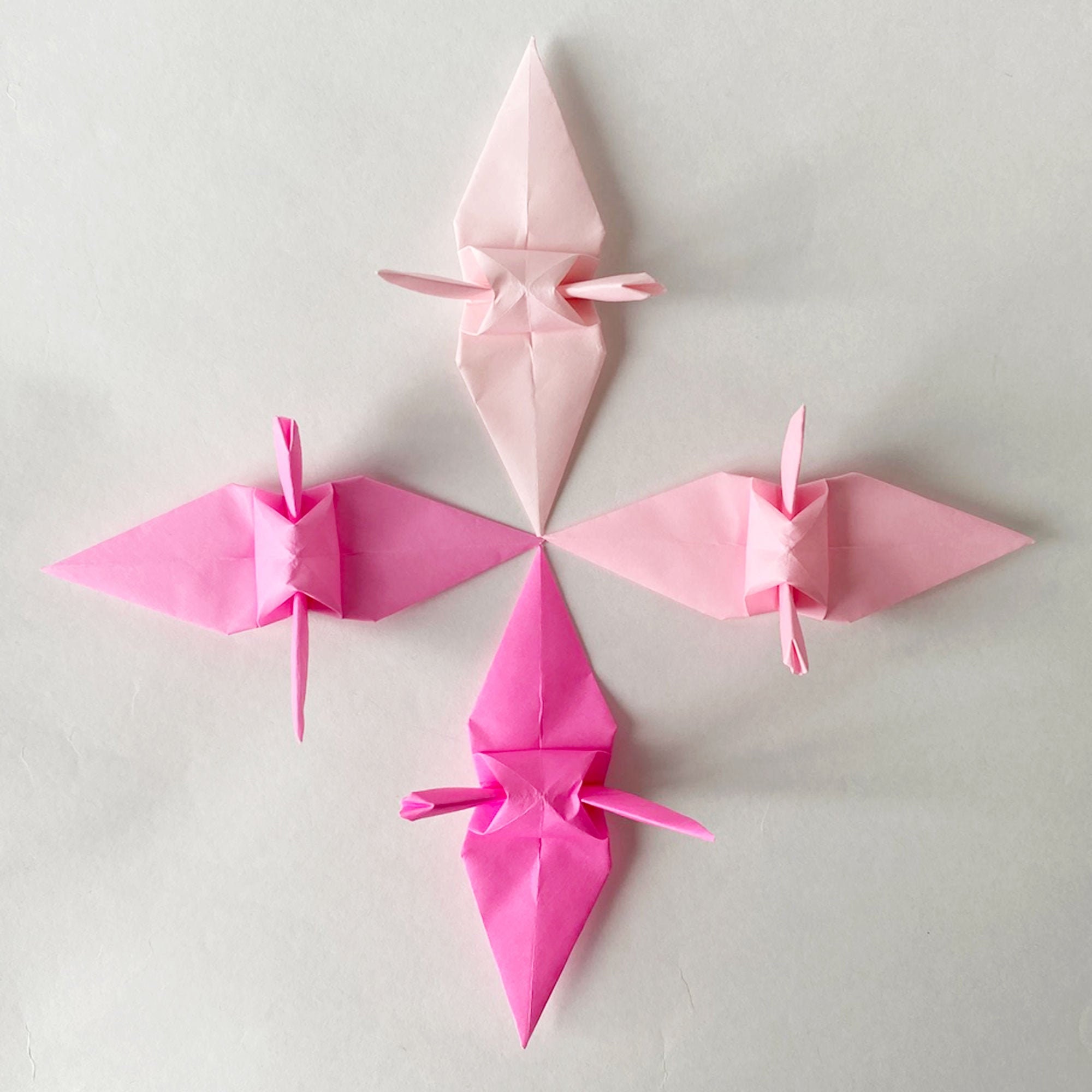 1000 6 Origami Paper Cranes Pink Tones Senbazuru Etsy