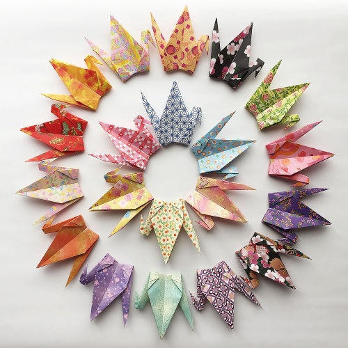Origami Paper Cranes 40 Strings 10 Peace Cranes Etsy