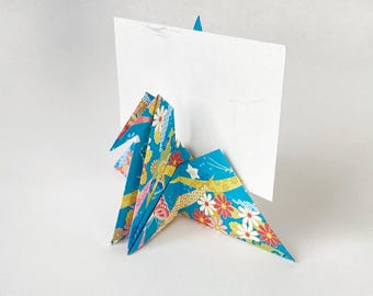 折り紙の鶴の席札ホルダーセット、結婚式やイベントの装飾に最適な和柄