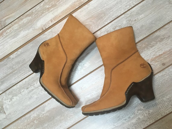 timberland wedge heel boots