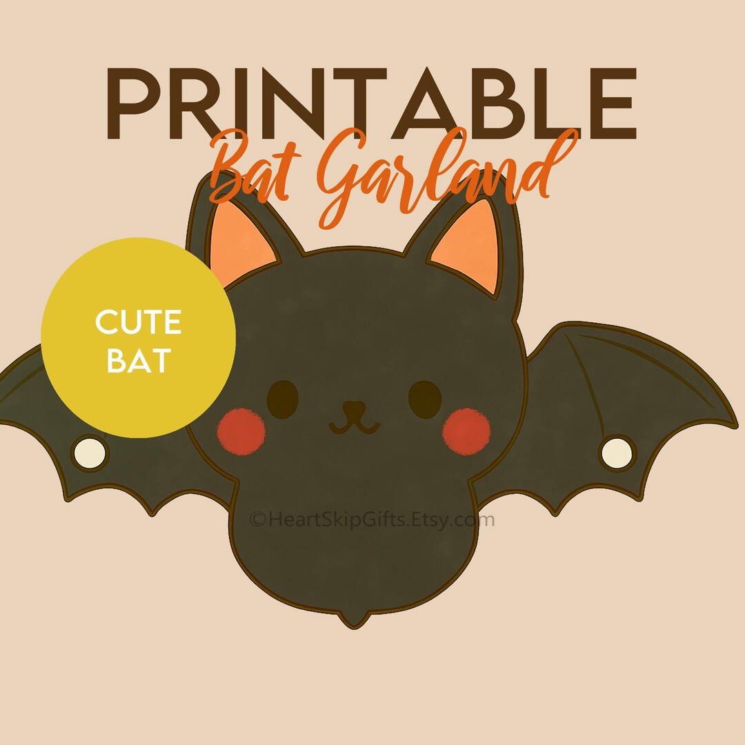 Printable Bat Garland - Cute Fall Wall Decor (PDF Download) - Etsy