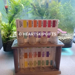 Aquarium Vial Holder: Aquarium Test Kit Organizer Rack - Stand for API Vials - USA Made
