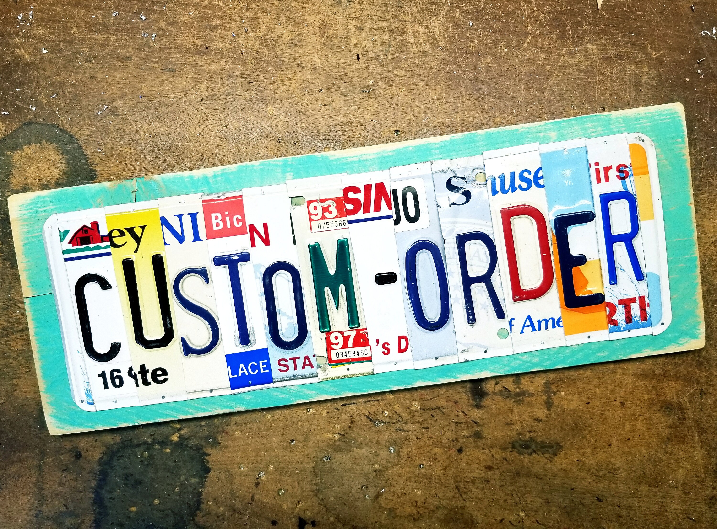 Custom License Plate Signs Rustic Repurposed Upcycled Etsy