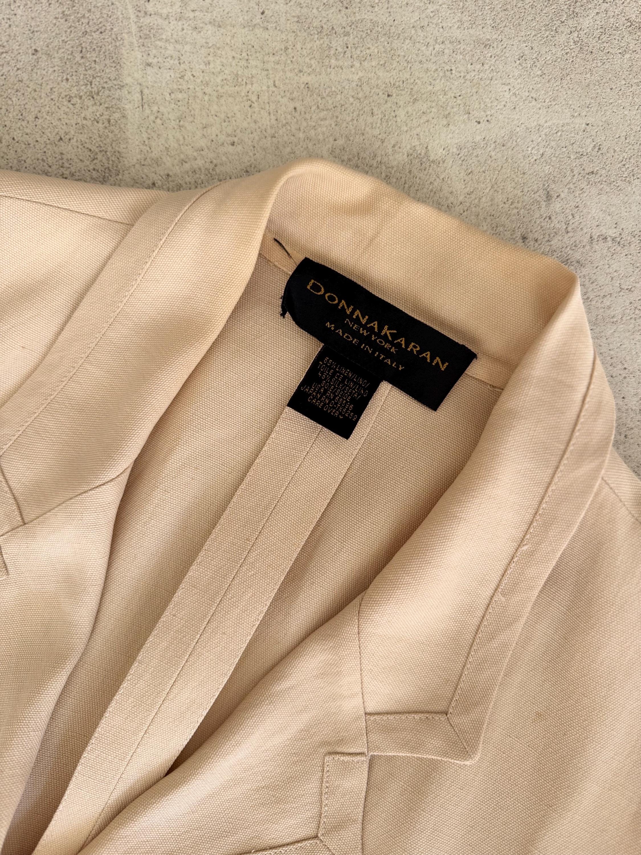 DONNA KARAN Vintage 1990s Silk Linen Mix Fabric Timeless