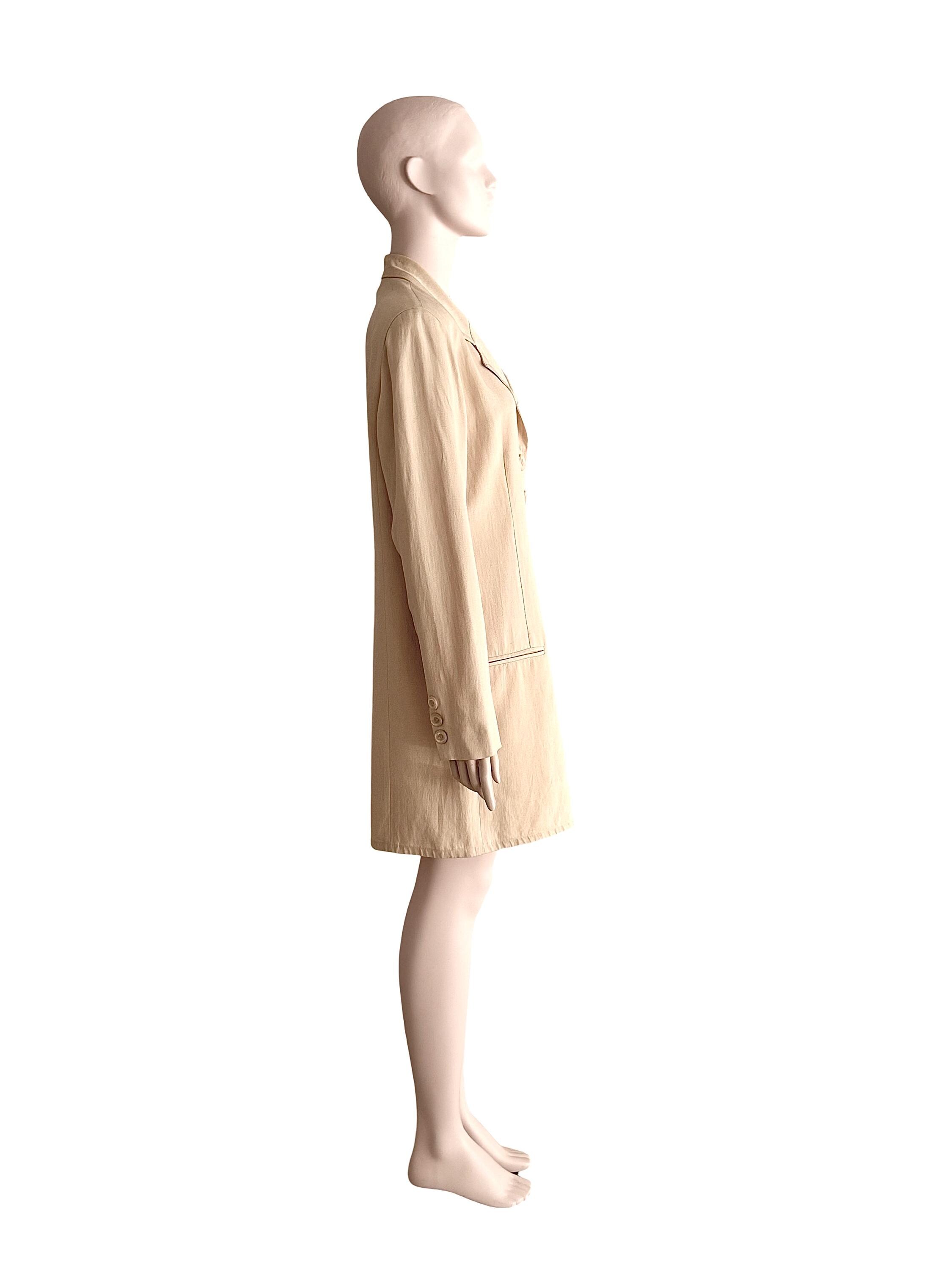 DONNA KARAN Vintage 1990s Silk Linen Mix Fabric Timeless