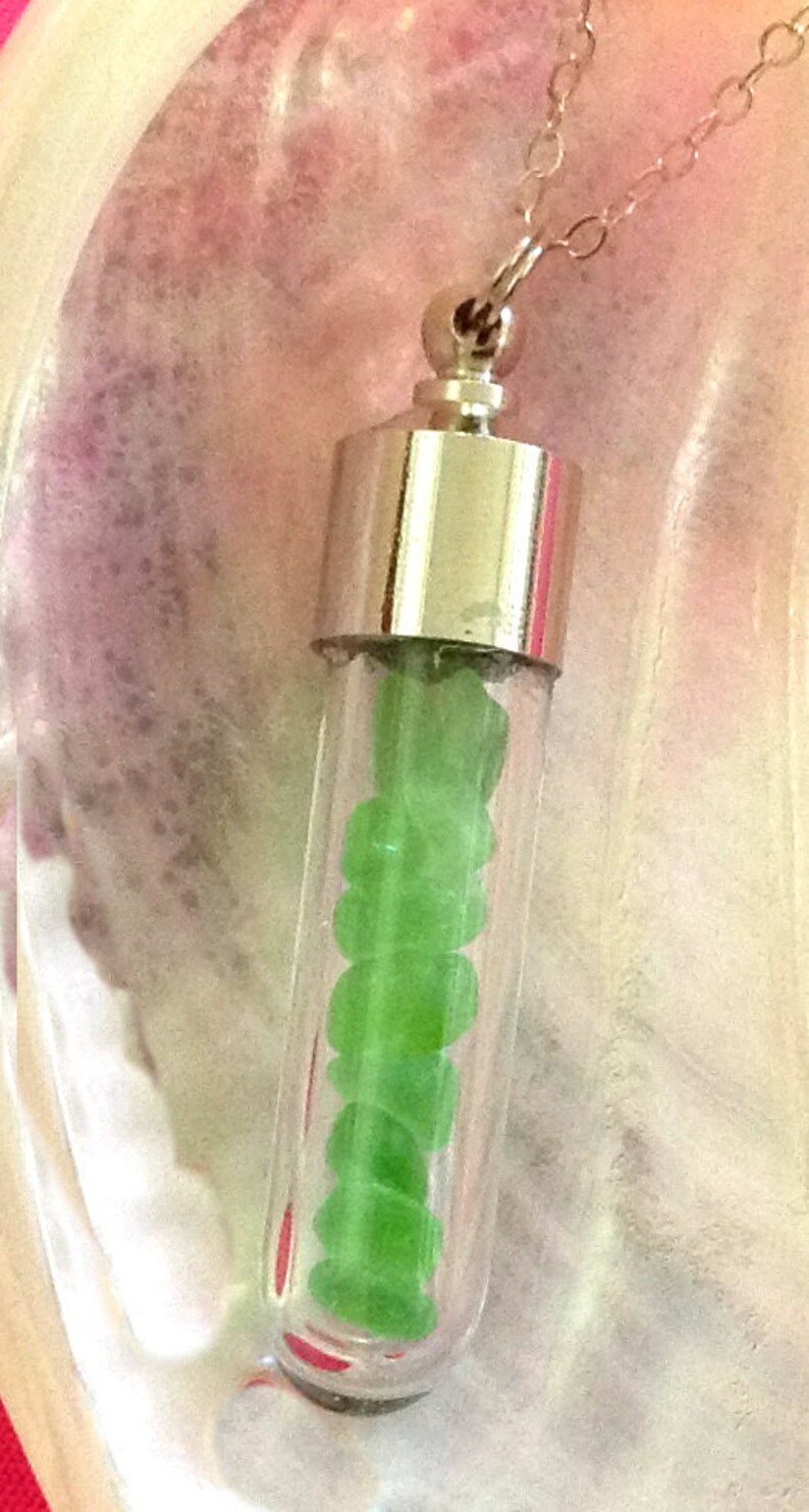 Sea Glass Vial Pendant Necklace Beach Glass Mother\u2019s Day Sea Glass Jewelry Beach Jewelry Sea Glass Sea Glass Pendant Vial Necklace