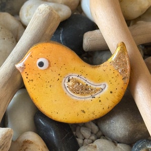 Yellow canary bird brooch image 1