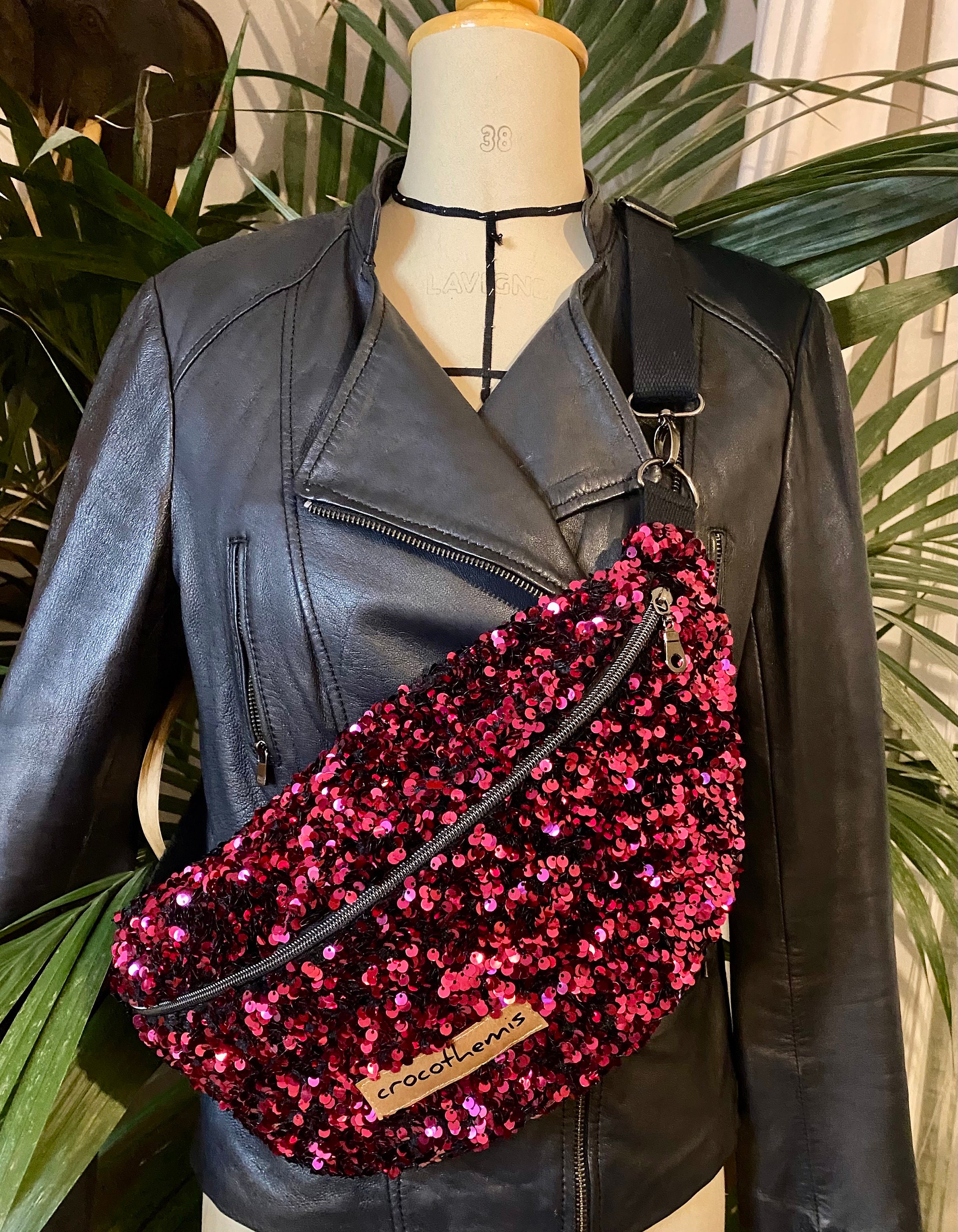 Pink sequin bum bag online