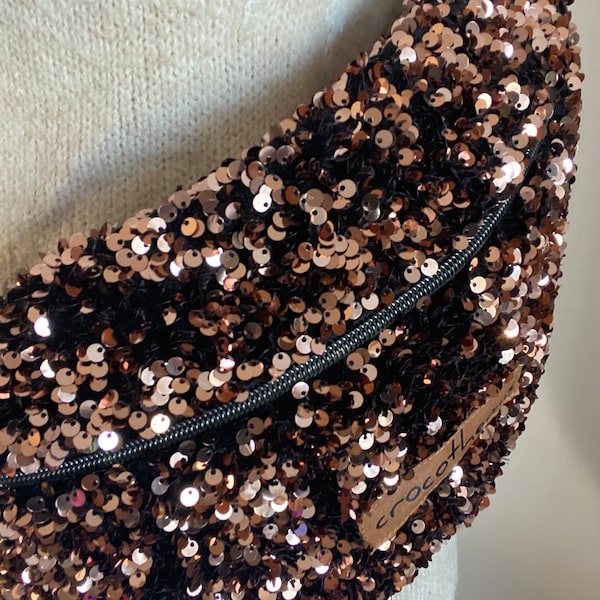 Sac banane xl sequins bronze marron clair