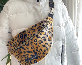 XL leopard fanny pack