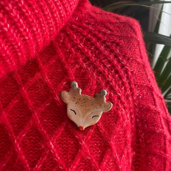 Broche Noël petit renne Rudolph