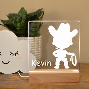 Little Cowboy Night Light, Kids Nightlight, Boys Bedroom Decor, Nursery Night Light, Personalized Night Light, Boy Nursery, Cowboy Hat