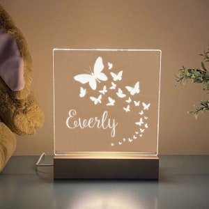 Butterfly Night Light, Gift For Kids, Night Light, Kids Bedroom Decor, Nursery Night Light, Personalized Night Light