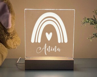 Rainbow LED Wall Light Nursery Children/'s Decor Accessory Personalized Wooden Gift Toddler/'s Bedroom