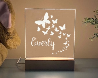 Veilleuse papillon, cadeau pour enfants, veilleuse, décoration de chambre d’enfant, veilleuse de chambre d’enfant, veilleuse personnalisée, veilleuse personnalisée