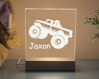 Monster Truck Night Light, Truck Night Light For Kids Room, Nursery Night Light, Personalized Night Light, Kids Night Light, Gift For Kids