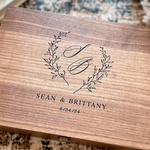 Personalized Wooden Keepsake Box, Wedding Memory Box, Anniversary Gift, Bridal Shower Gift, Couple Gift, Christmas Gift, Photo Box