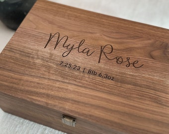 Personalized Baby Memory Box, Custom Baby Keepsake Box, Wooden Keepsake Box, Baby Shower Gift, Gift For New Mom, New Born Baby Gift