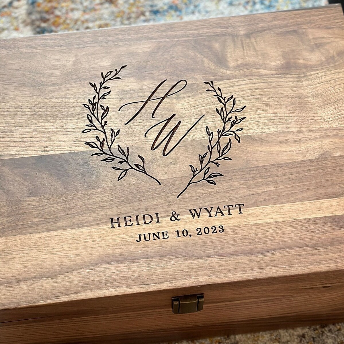Personalized Walnut Keepsake Box, Wedding Memory Box, Wedding Keepsake Box, Anniversary Gift, Bridal Shower Gift, Gift for Couple - Etsy
