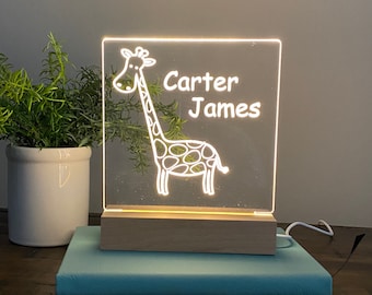 Giraffe Night Light, Night Light For Kids Room, Nursery Night Light, Personalized Night Light, Kids Night Light, Gift For Kids