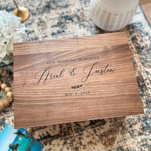Personalized Engraved Wooden Wedding Keepsake Box, Unique Wedding Gift Box, Rustic Wedding Memory Box, Photos & Sentimental Keepsakes