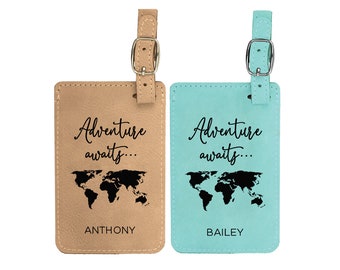 Citrus Twist Bag Tag Citrus Slice Design Monogrammed Plastic ID Tag w Leather Strap Travel Accessory Gift Personalized Luggage Tag