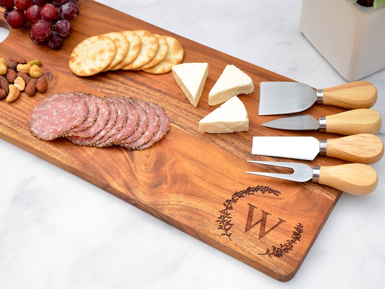 Charcuterie Board, Cheese Board, Serving Plank, Anniversary Gift, Wedding Gift, Housewarming Gift, Serving Board, Couples Gift, New Home image 3