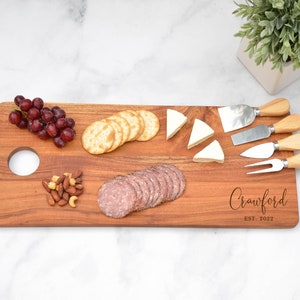 Charcuterie Board, Cheese Board, Serving Plank, Anniversary Gift, Wedding Gift, Housewarming Gift, Serving Board, Couples Gift, New Home image 4