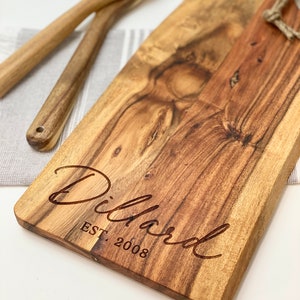 Personalized Cutting Board, Cheese Board, Charcuterie Board, Wedding Gift, Serving Board, Live Edge Cutting Board, Bread Board image 8