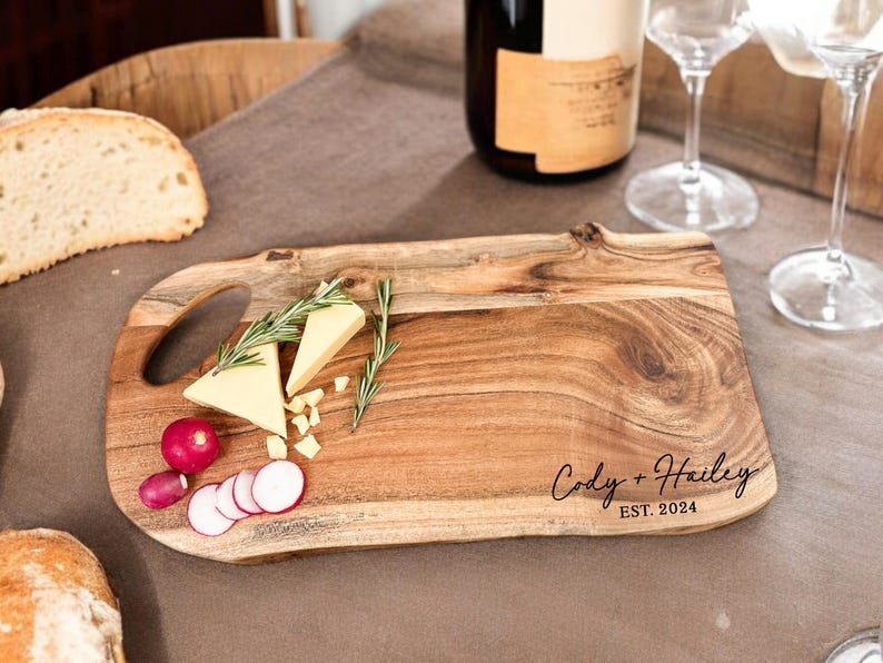 Personalized Cutting Board, Custom Charcuterie Board, Bridal Shower Engagement Gift, Anniversary Gift, Wedding Gift For Couple, Couples Gift