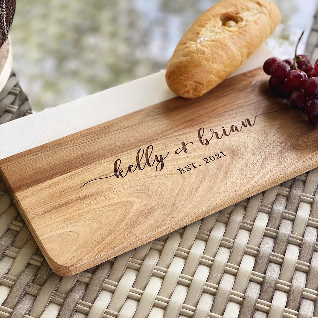 Personalized Marble Wood Cutting Board Cheese Board