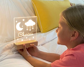 Moon and Stars Night Light, Night Light, Kids Bedroom, Nursery Night Light, Personalized Night Light, Childs Playroom, Gift For Kids