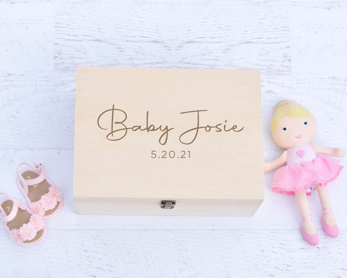 New Baby Memory Box Baby Keepsake Box Memory Gift Box Baby Etsy