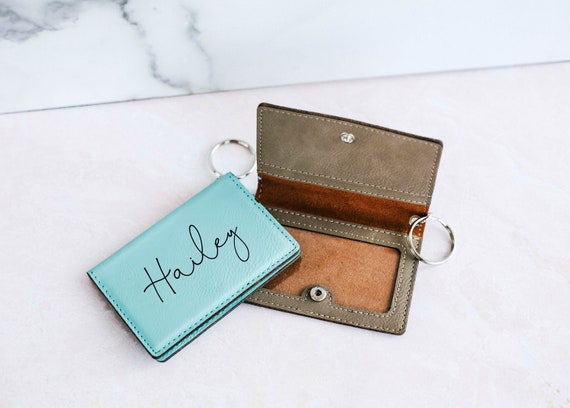 Personalized Keychain Wallet, Custom ID Holder, Leather Wallet, Gift For  Daughter