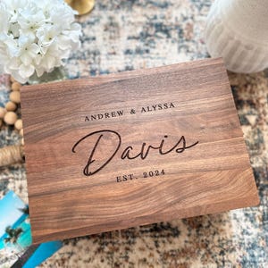 Personalized Walnut Keepsake Box, Wedding Memory Box, Wedding Keepsake Box, Anniversary Gift, Bridal Shower Gift, Gift For Couple image 10