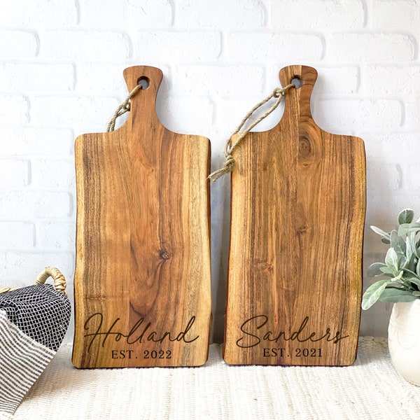 Personalized Cutting Board, Cheese Board, Charcuterie Board, Wedding Gift, Serving Board, Live Edge Cutting Board, Bread Board