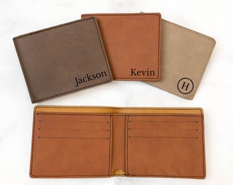 Gift For Him, Groomsmen Gift, Personalized Mens Wallet, Leather Wallet