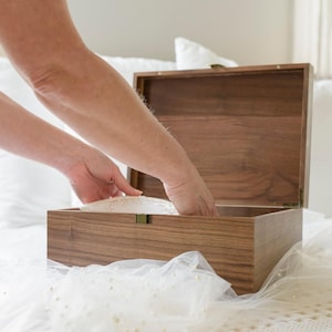 Personalized Walnut Keepsake Box, Wedding Memory Box, Wedding Keepsake Box, Anniversary Gift, Bridal Shower Gift, Gift For Couple image 11