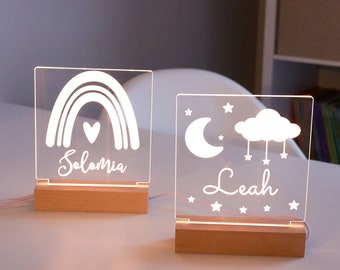 Night Light, Kids Nightlight, Girls Bedroom Decor, Nursery Night Light, Personalized Night Light, Boho Room Decor, Gift for her