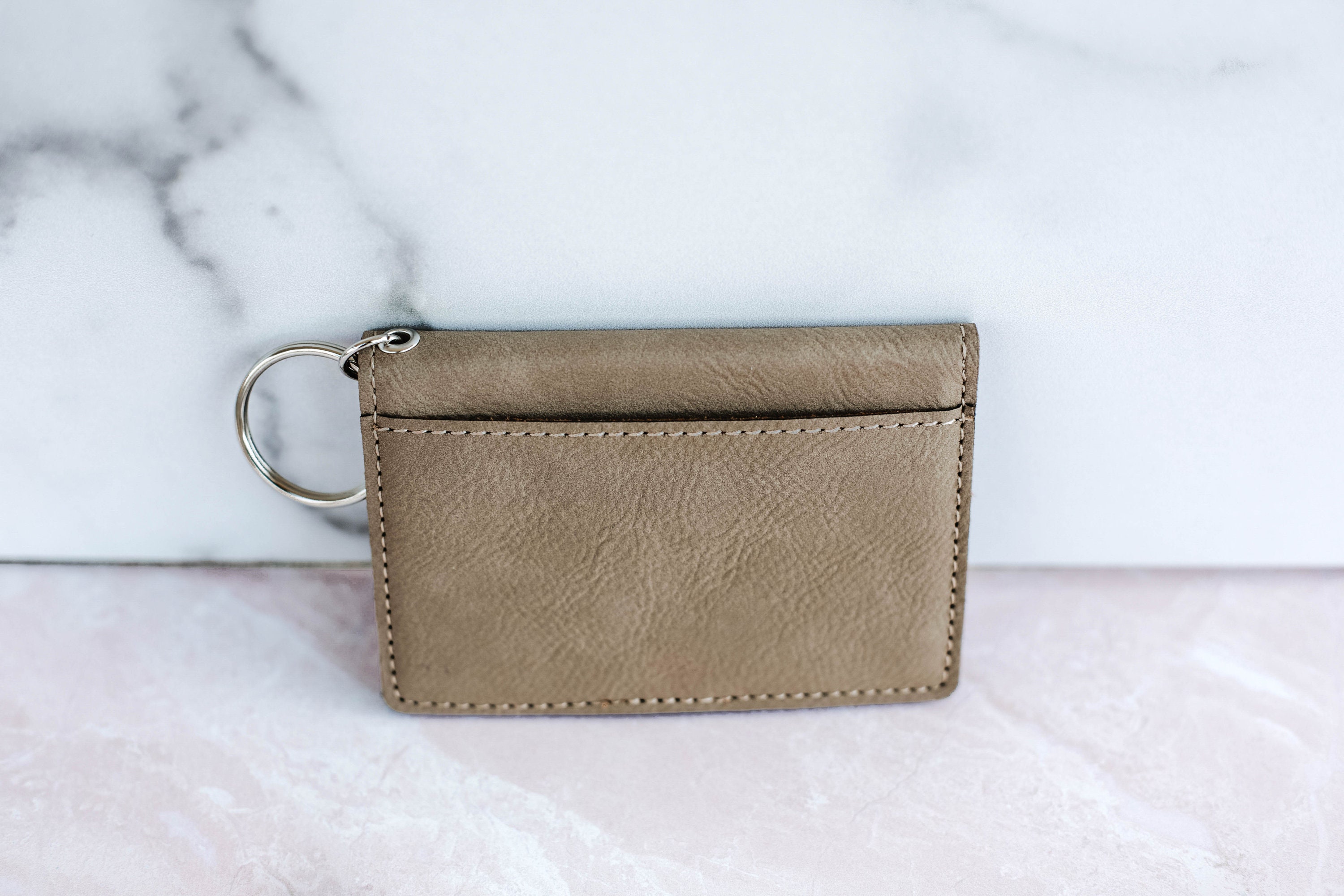 Personalized Keychain Wallet Custom ID Holder Leather Etsy