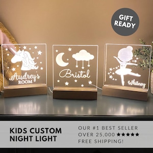 Kids Personalized Night Light, Nursery Room Decor, New Baby Gift, Gift For Kids, Kids Room Decor, Kids Gifts, Birthday Kids, Christmas Gift