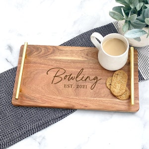 Serving Tray With Handles, Personalized Tray, Perfume Tray, Home Sweet Home Gift, Wood Serving Tray, Custom Serving Tray, Wedding Gift