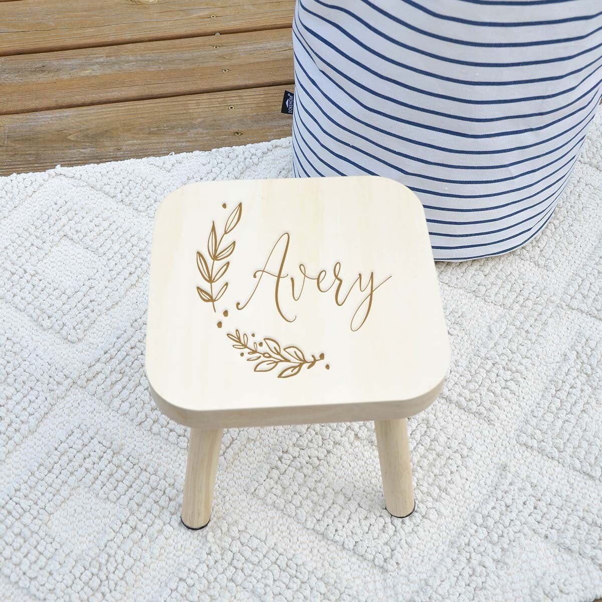 Kids Step Stool, Nursery Decor, Baby Shower Gift, Wooden Kids Stool, …