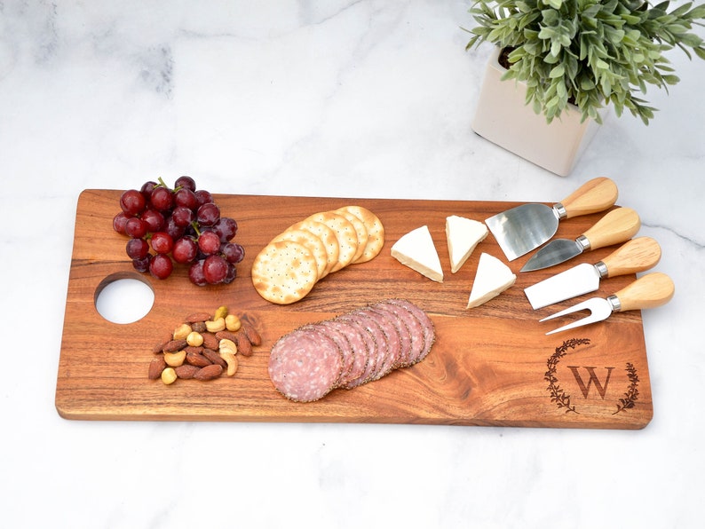 Charcuterie Board, Cheese Board, Serving Plank, Anniversary Gift, Wedding Gift, Housewarming Gift, Serving Board, Couples Gift, New Home image 7