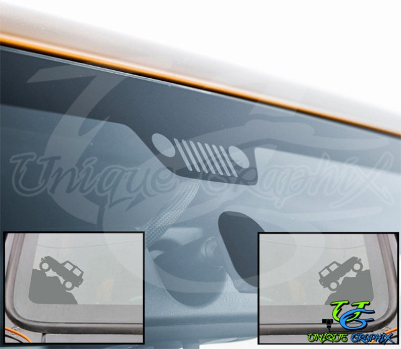 Jeep Wrangler Tj Yj Cj Windshield Corner Decal Set Image 0