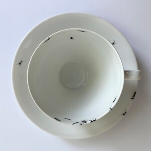 Chitins Gloss Cup Vintage Porcelain Handpainted With Ants image 3